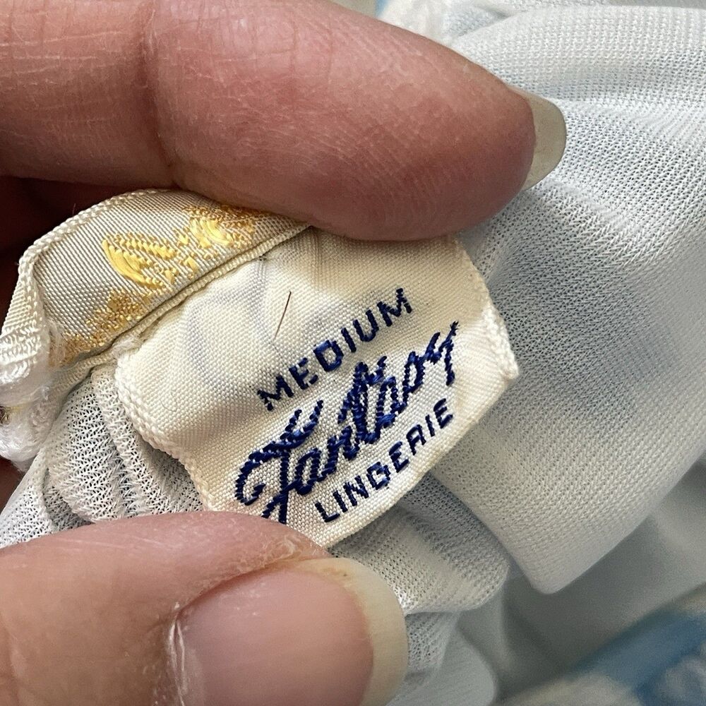 Saks Fifth Avenue Dress stripe chemise mini womens blue White (medium) vintage - Picture 5 of 7